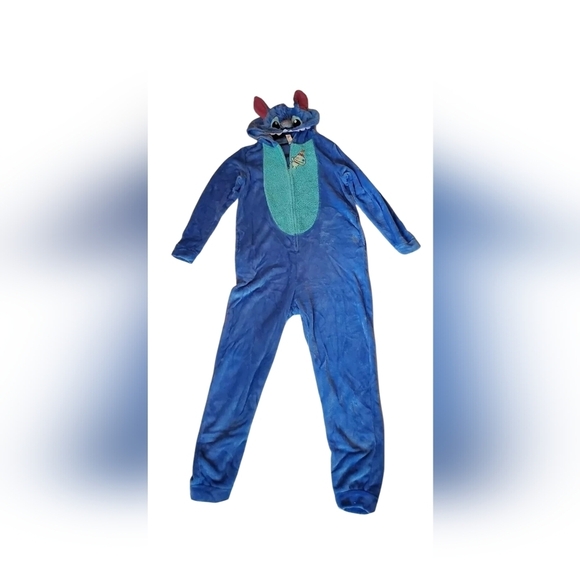 Blue Character Onesie with Hood Stitch Disney Sleeper M 8-10 - Picture 8 of 11